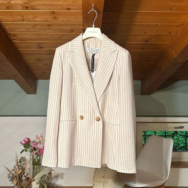 Pink striped jacket