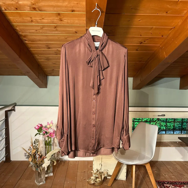 Chocolate viscose shirt