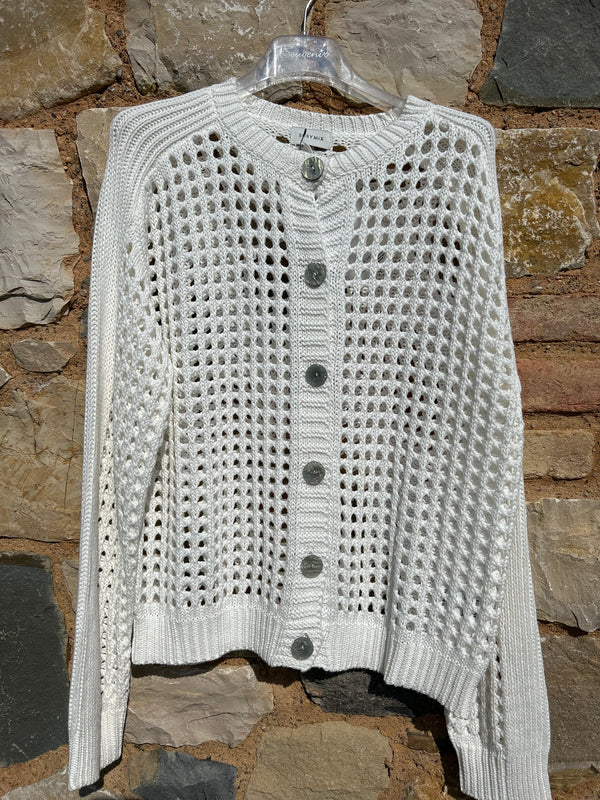 openwork buttoned cardigan
