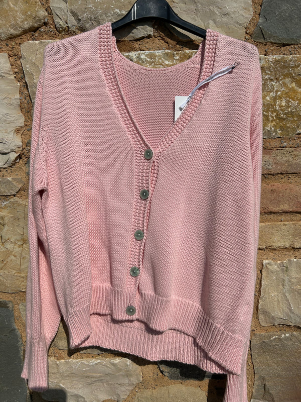 Pink cotton cardigan