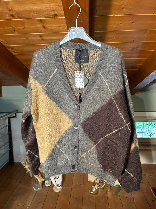 Argyle-pattern cardigan